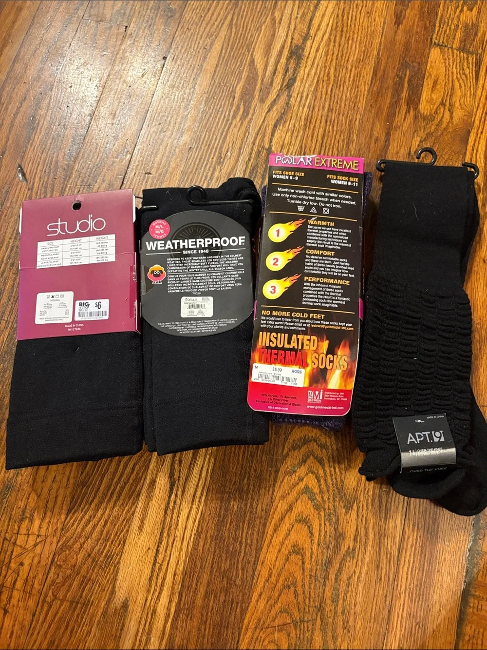 🎉NWT! Studio Black Athletic Thermal Socks & Fleece Tights Set